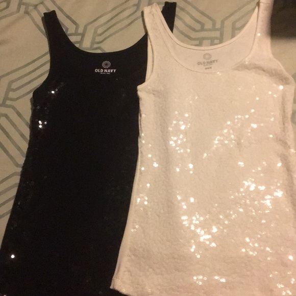 Old Navy Tops - 2 M NWOT sequined Old Navy tanks